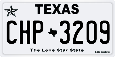 TX license plate CHP3209