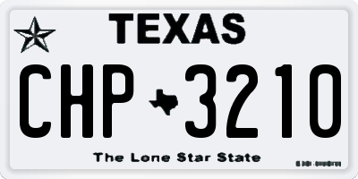 TX license plate CHP3210