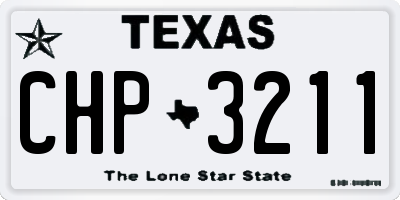 TX license plate CHP3211