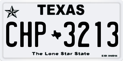 TX license plate CHP3213