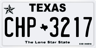 TX license plate CHP3217