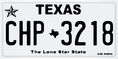 TX license plate CHP3218