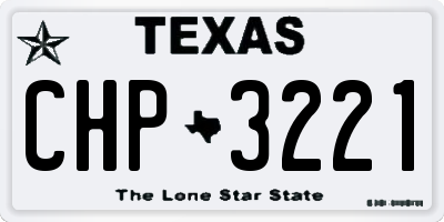 TX license plate CHP3221