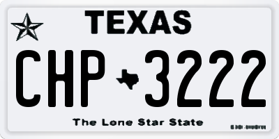 TX license plate CHP3222