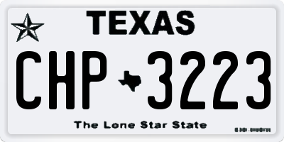 TX license plate CHP3223