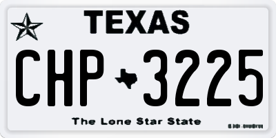TX license plate CHP3225