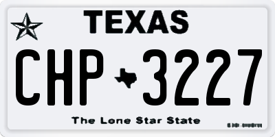 TX license plate CHP3227