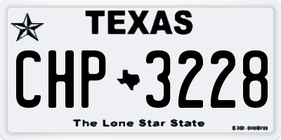 TX license plate CHP3228
