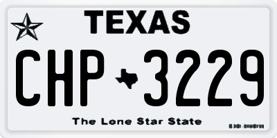 TX license plate CHP3229