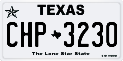 TX license plate CHP3230