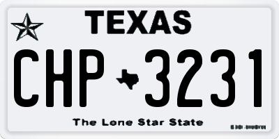 TX license plate CHP3231