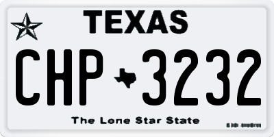 TX license plate CHP3232