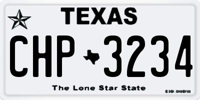 TX license plate CHP3234