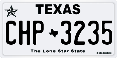 TX license plate CHP3235