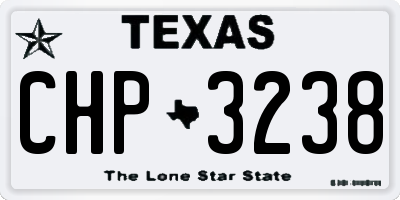TX license plate CHP3238