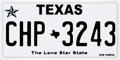 TX license plate CHP3243