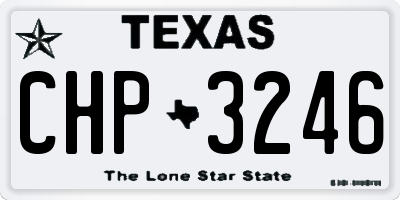 TX license plate CHP3246