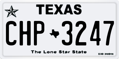 TX license plate CHP3247