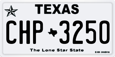 TX license plate CHP3250