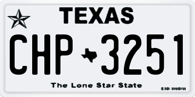 TX license plate CHP3251