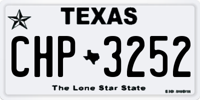 TX license plate CHP3252