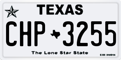 TX license plate CHP3255