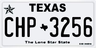 TX license plate CHP3256