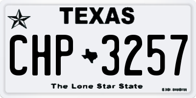 TX license plate CHP3257