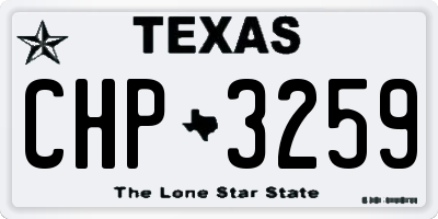 TX license plate CHP3259