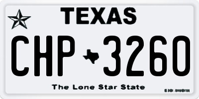 TX license plate CHP3260