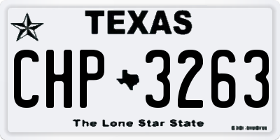TX license plate CHP3263