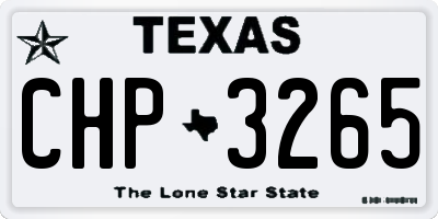 TX license plate CHP3265