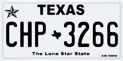 TX license plate CHP3266