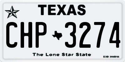 TX license plate CHP3274