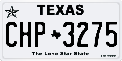 TX license plate CHP3275