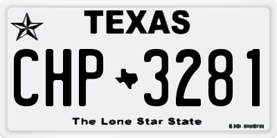 TX license plate CHP3281