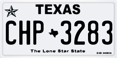 TX license plate CHP3283