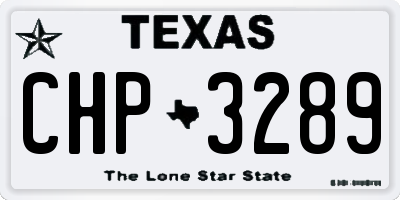TX license plate CHP3289