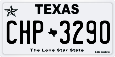 TX license plate CHP3290