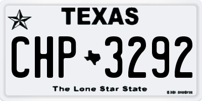 TX license plate CHP3292