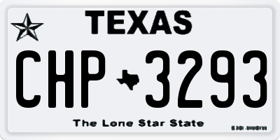 TX license plate CHP3293