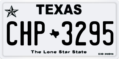 TX license plate CHP3295