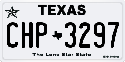 TX license plate CHP3297