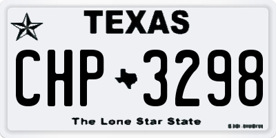 TX license plate CHP3298