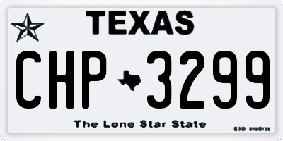 TX license plate CHP3299