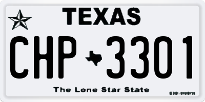 TX license plate CHP3301