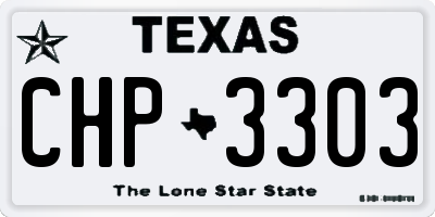 TX license plate CHP3303