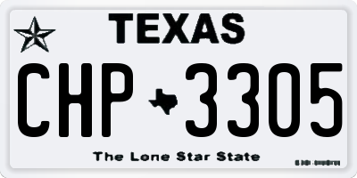 TX license plate CHP3305
