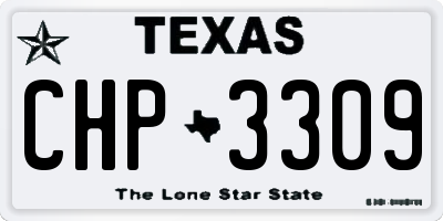 TX license plate CHP3309