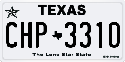 TX license plate CHP3310